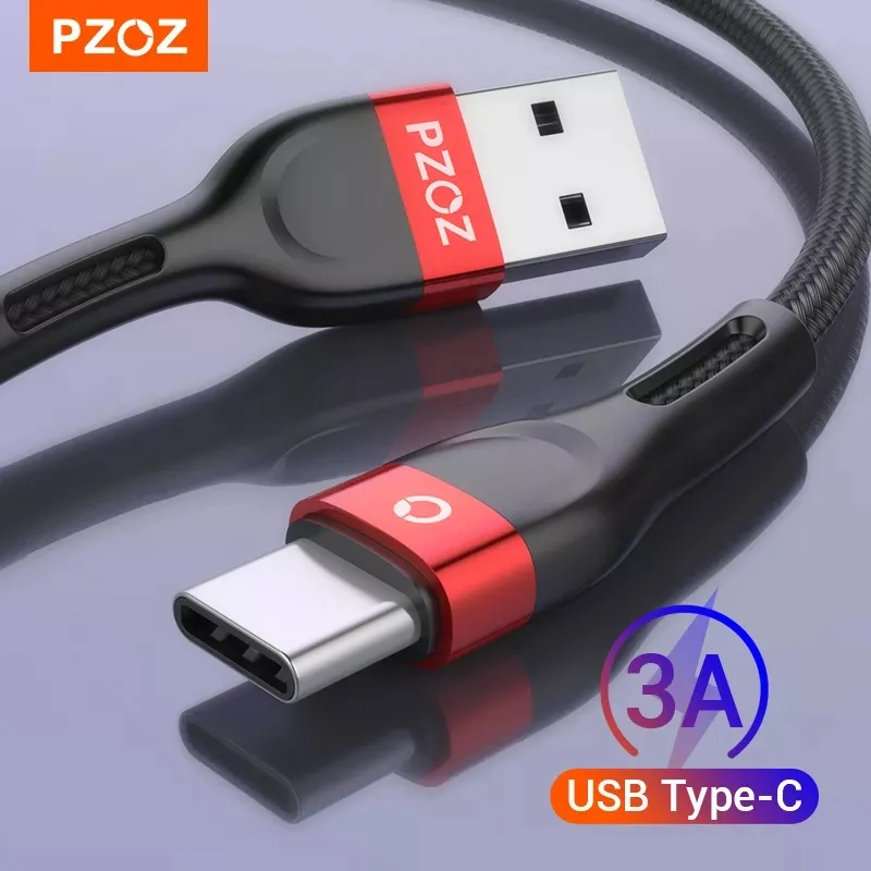 Cabo USB Tipo C PZOZ Carregamento Rápido Reforçado Premiun