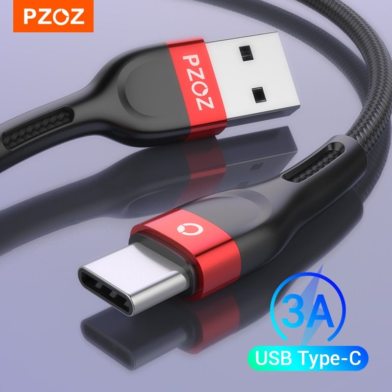 Cabo USB Tipo C PZOZ Turbo 3A 18W Reforçado 1 Metro