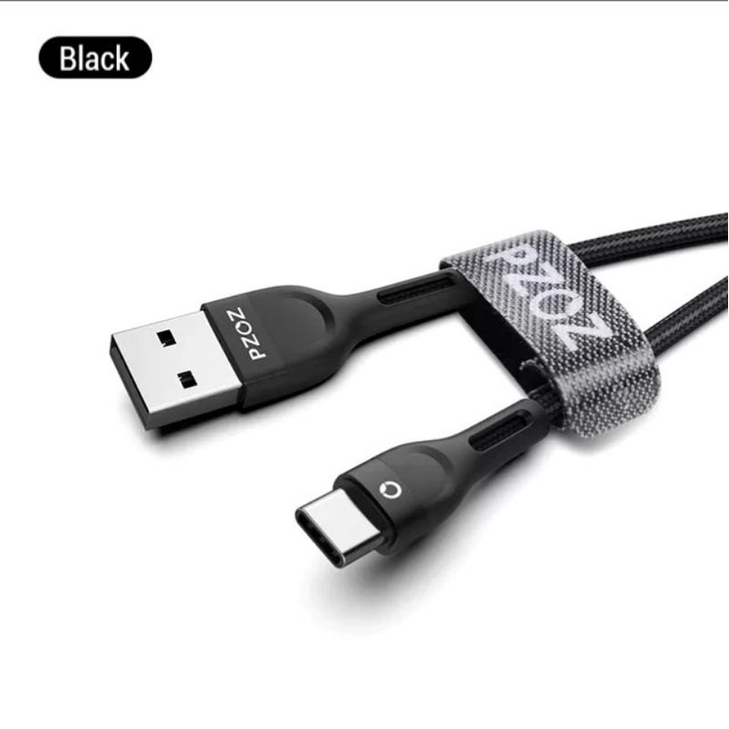 Cabo USB TipoC Turbo 3A PZOZ 1 metro Blindado Resistente Gamer