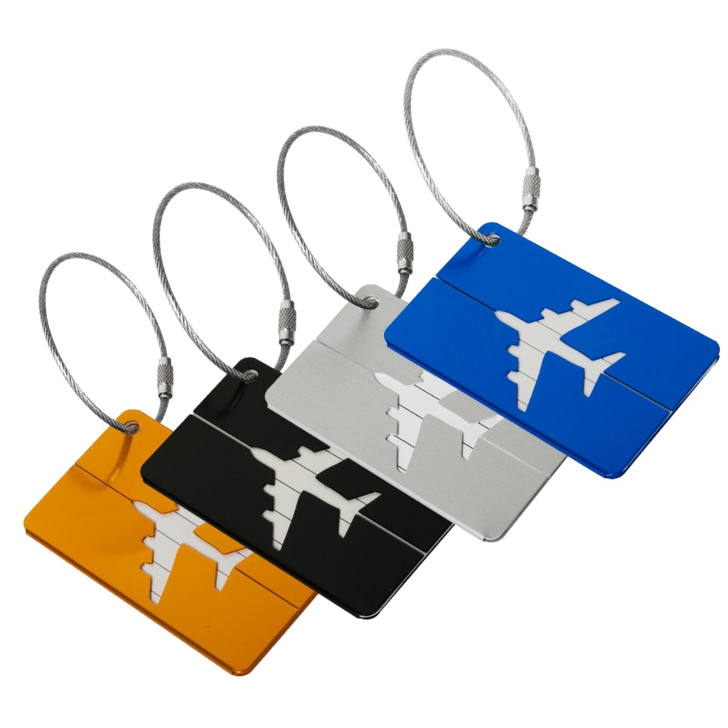Kit 4 Tags De Mala Bagagem Etiqueta Identificador Seguro Alumínio Resistente