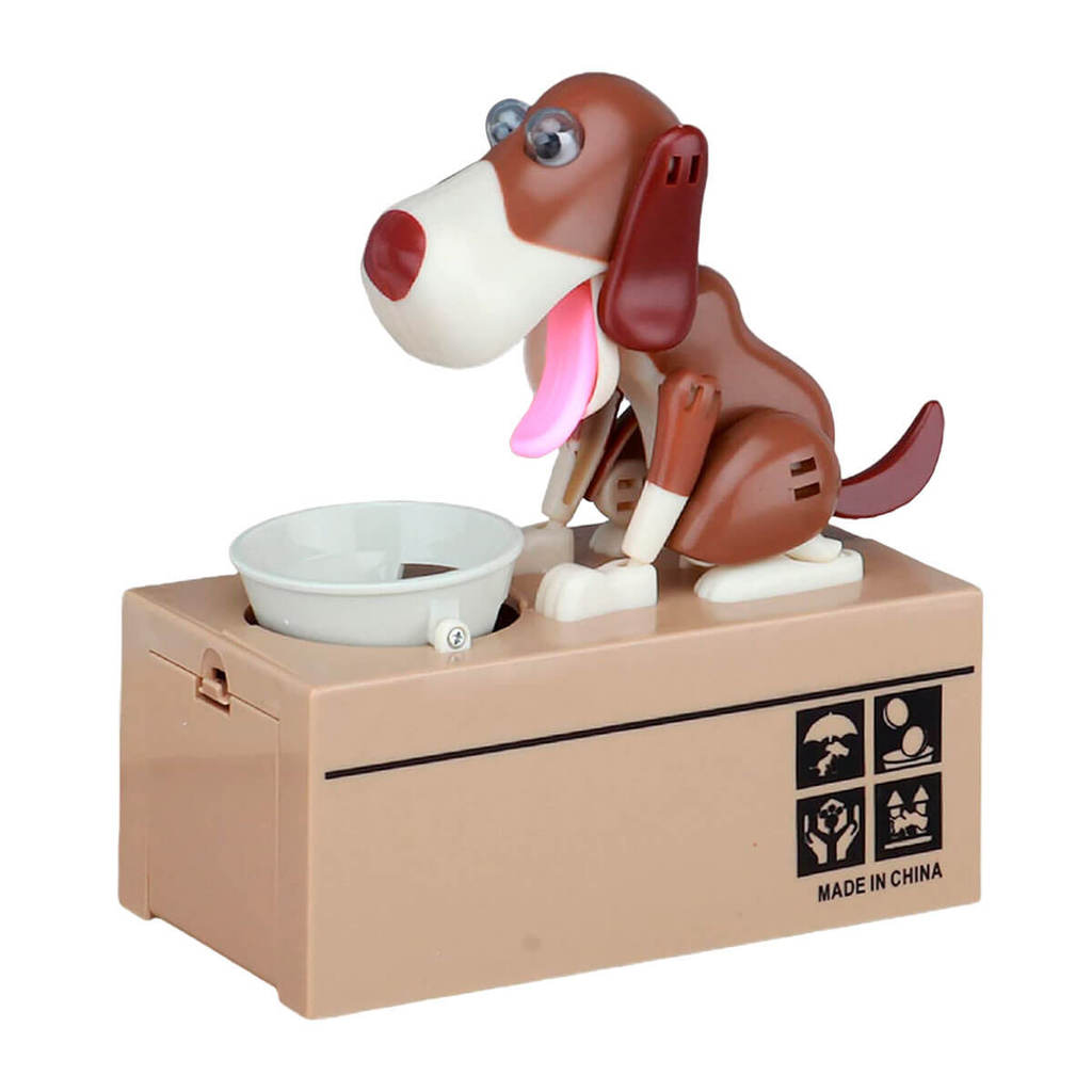 Cofrinho Cachorro que Come Moeda Marrom