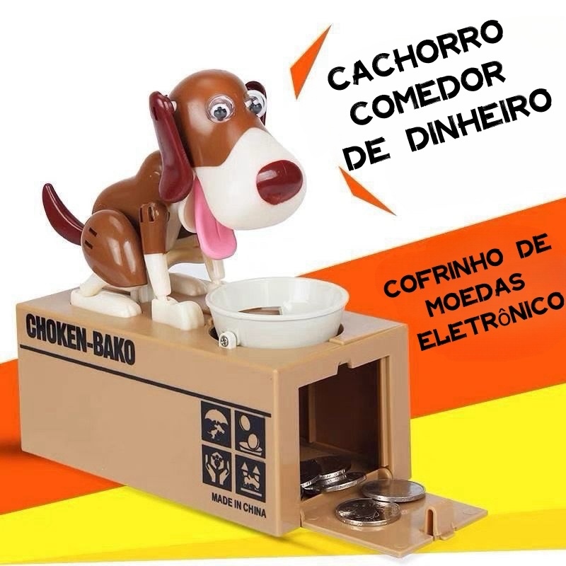 Cofrinho Cofre Cachorrinho Decoração Lindo Come Moedas Luxo