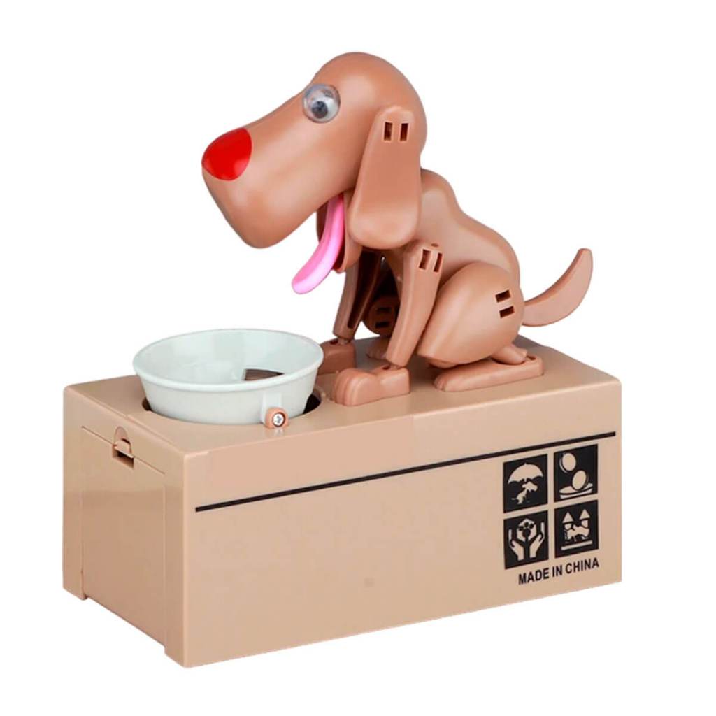 Cofrinho Cachorro que Come Moeda [Marrom]