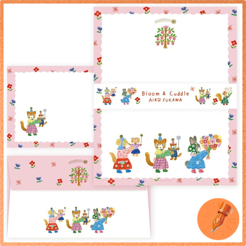 HYOJOSHA Letter Set by Aiko Fukawa – Bloom & Cuddle / Holding Paws Collection