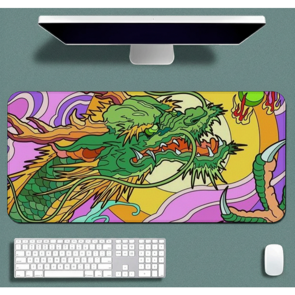 Mouse Pad Gamer Speed Liso Macio Confortavel Sem Relevo Antiderrapante E Bordas Costurdas Com Estampa De Dragão Cartoon