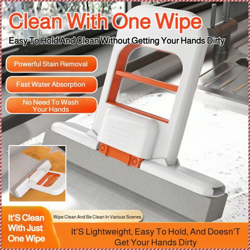 【Fácil de Usar】[Compact Folding Design] Mini Mop/Limpeza/Dobrável/Portátil/Mesa/Absorção de Água