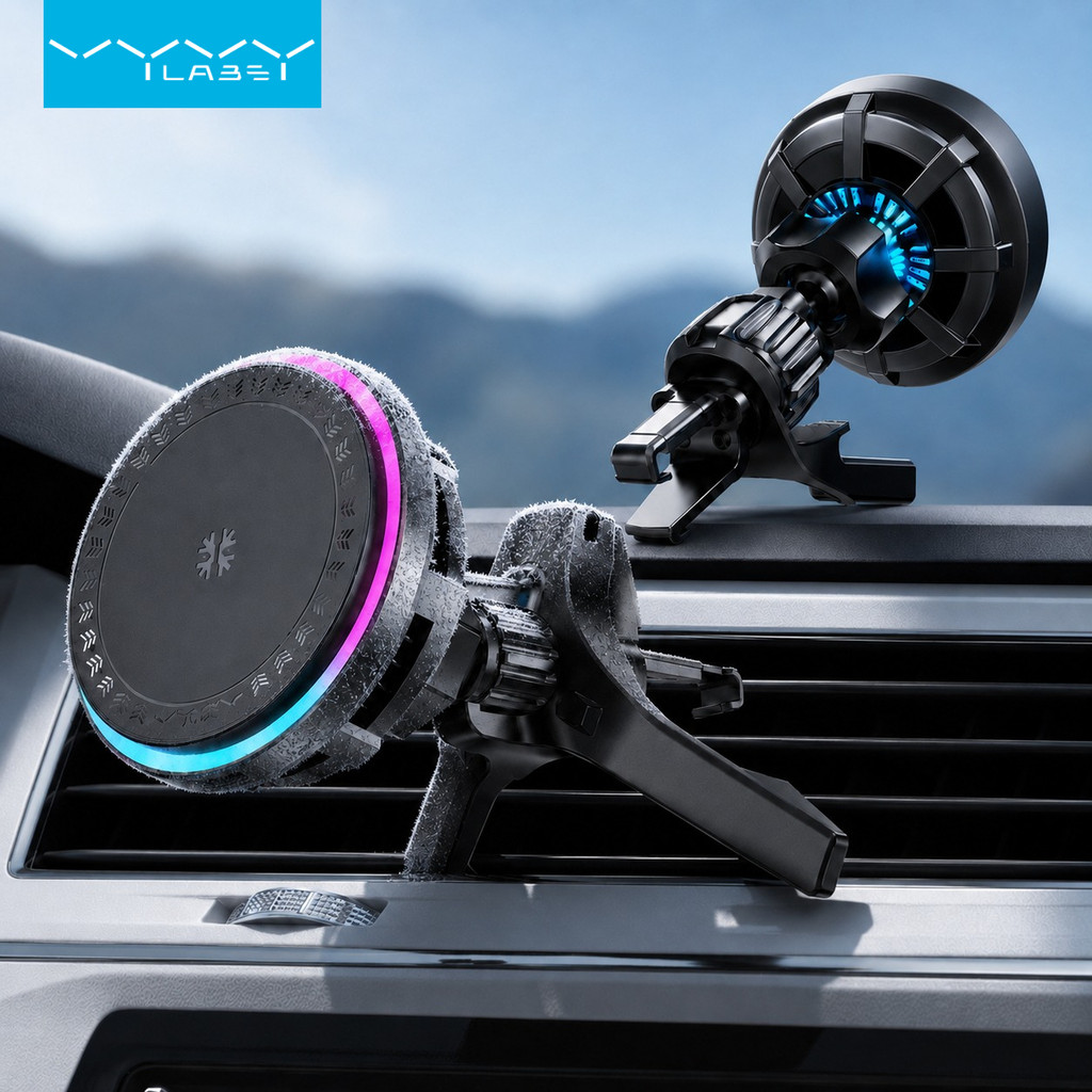 Vyvylabs 15W Carregador Sem Fio Refrigeração Magnético Suporte Do Telefone Carro Ventilação De Carregamento Rápido Para
