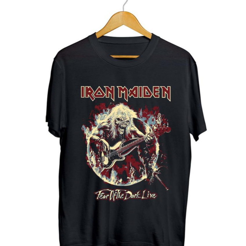 Camiseta Basica e OVERSIZED Band Iron Maiden Fear Of The Dark Live Tour Unissex - Darknezz