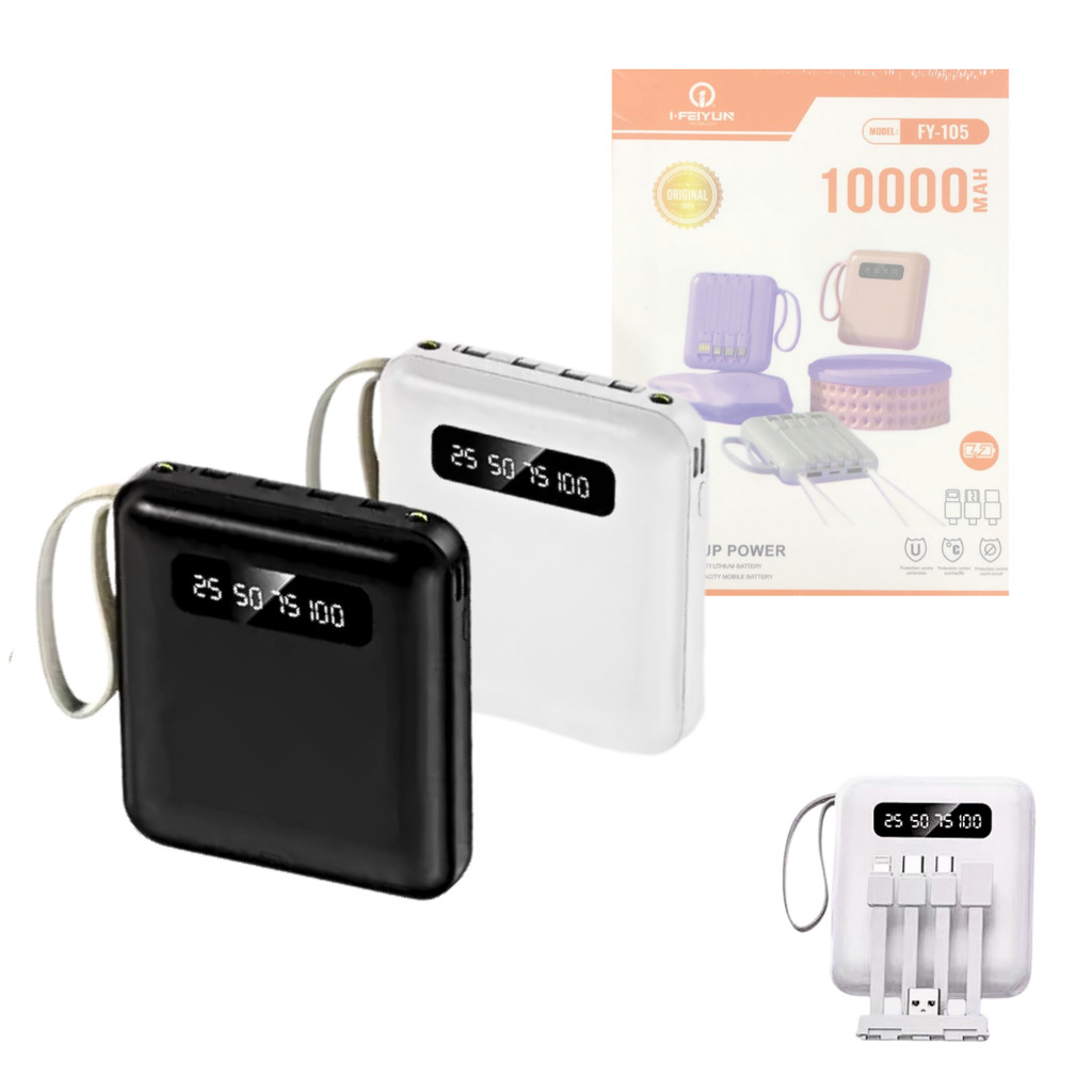 Power bank 10000mAh XLS FY 105 portátil com tela digital carga rápida para celular