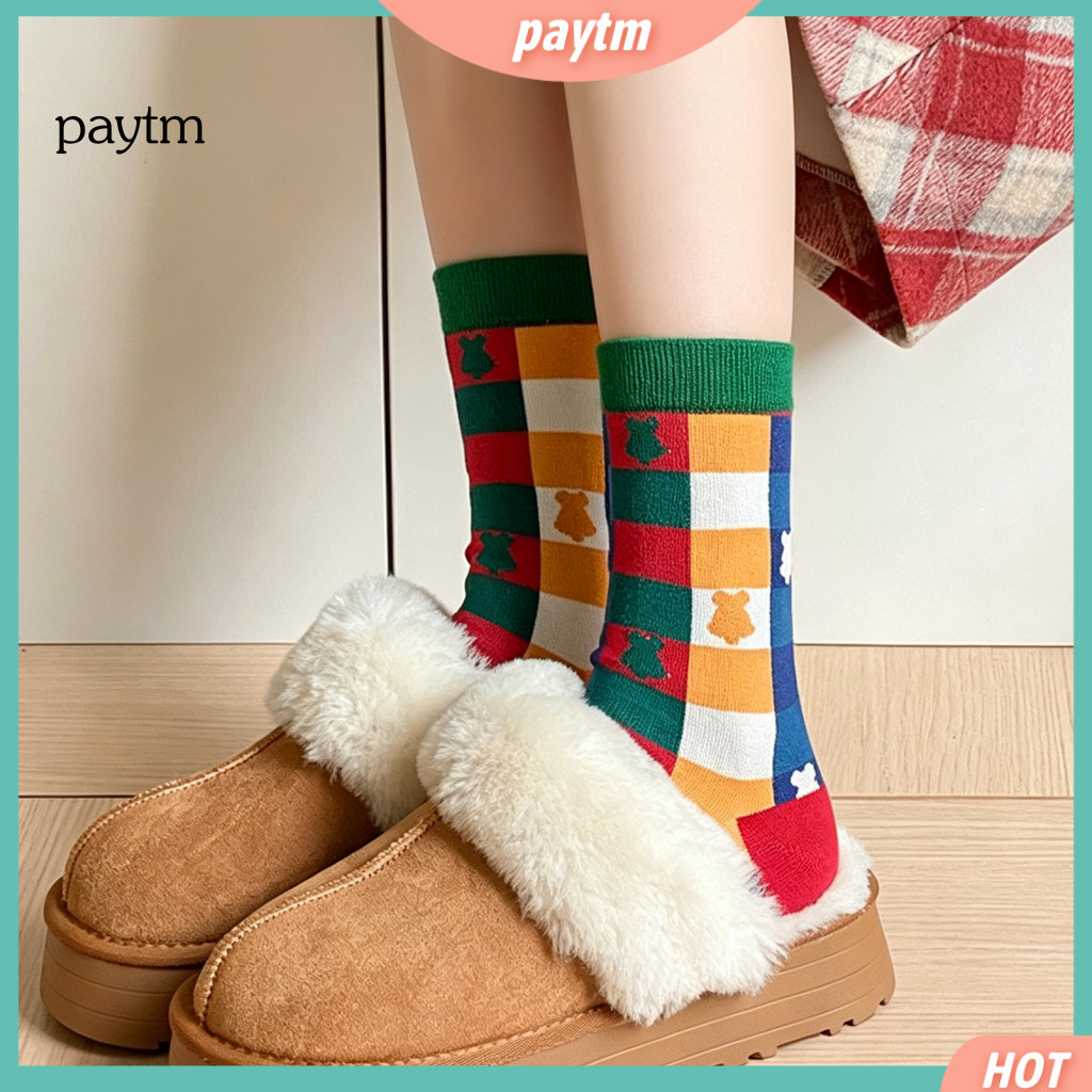 Christmas Stockings for Family Party Clothing Accessories Socks for Men and Women Soft Combed Cotton Winter Crew Colorfu