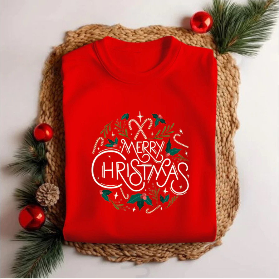 Camiseta Camisa T-shirt Unissex Natal Merry Christmas Festa Natal Algodão Família  Promoção Postagem Imediata