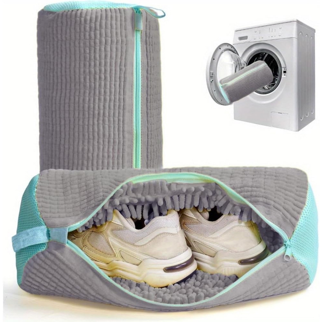 Kit 2 Sacos Lavar Sapato De Viagem Armazenamento Malha Lavanderia Anti Deformação Saco de Lavagem Sapato
