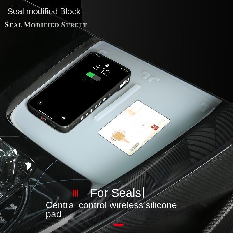 Adequado para byd seal ev 22-24 byd selo Almofada antiderrapante de carregamento sem fio Almofada de Silicone não afeta