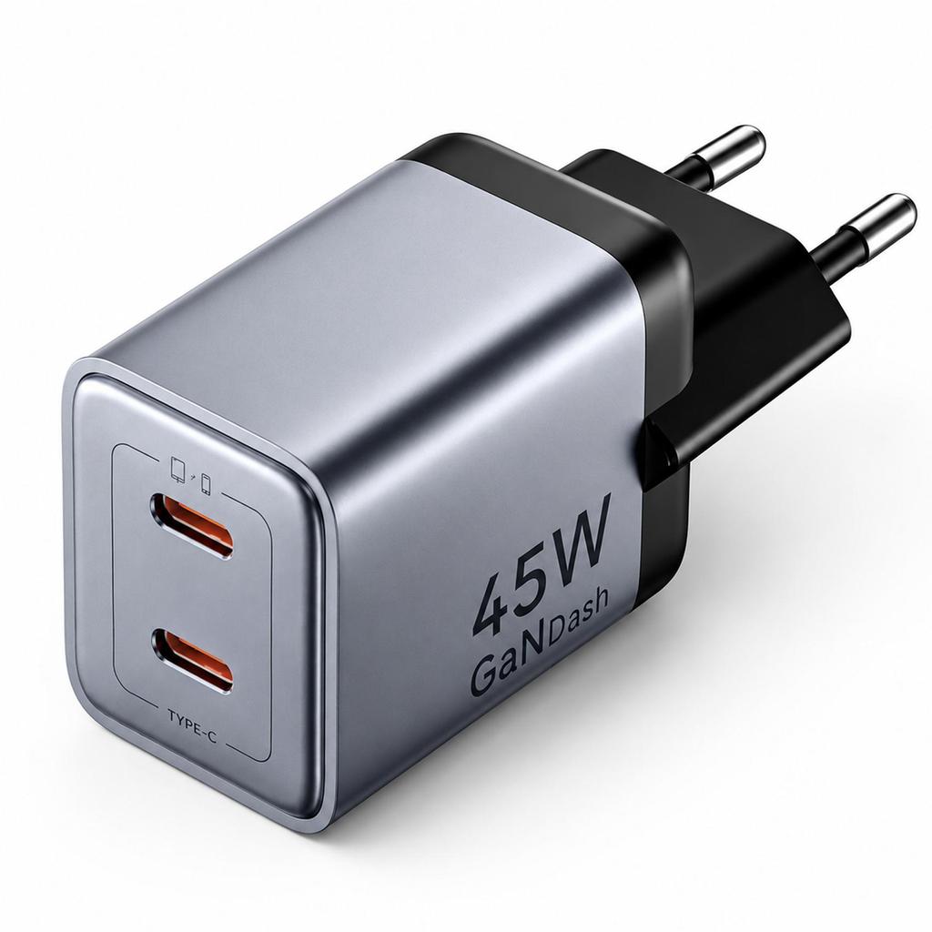 Fonte Carregador Turbo GaN 45w PD USB-C Para Iphone Vention