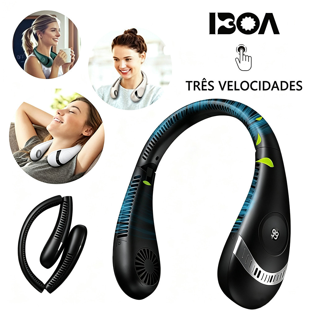 Ventilador De Refrigeração USB Portátil Dobrável Para Pendurar No Pescoço 5000mah