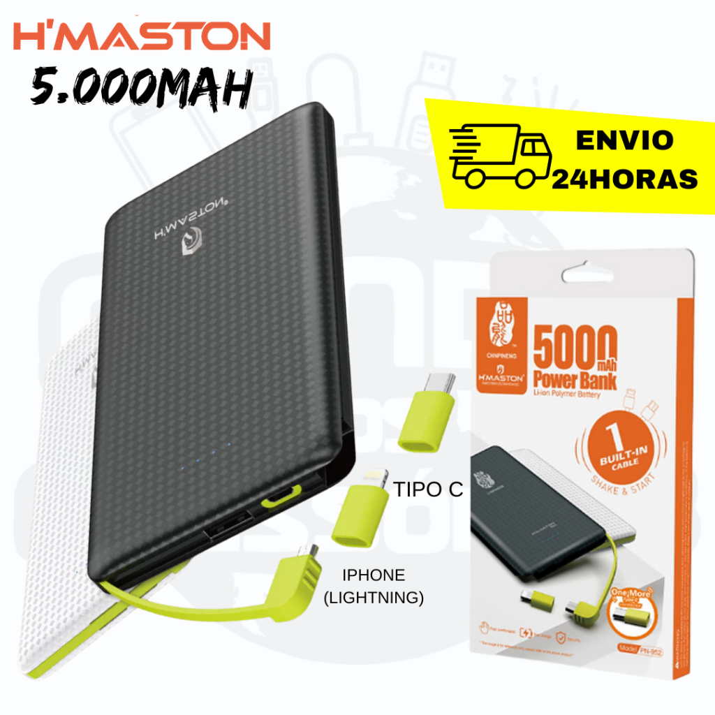 Power Bank 5.000mah Bateria Portátil Slim hmaston Ate 2 Cargas PN952 / PN952A / PN952E