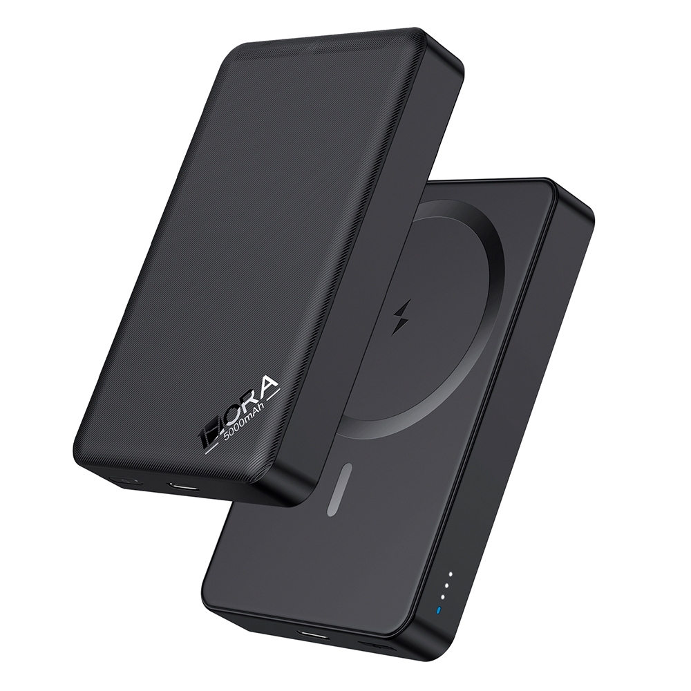 Power Bank Magnética 5000mAh 1Hora 10W Portátil Preta