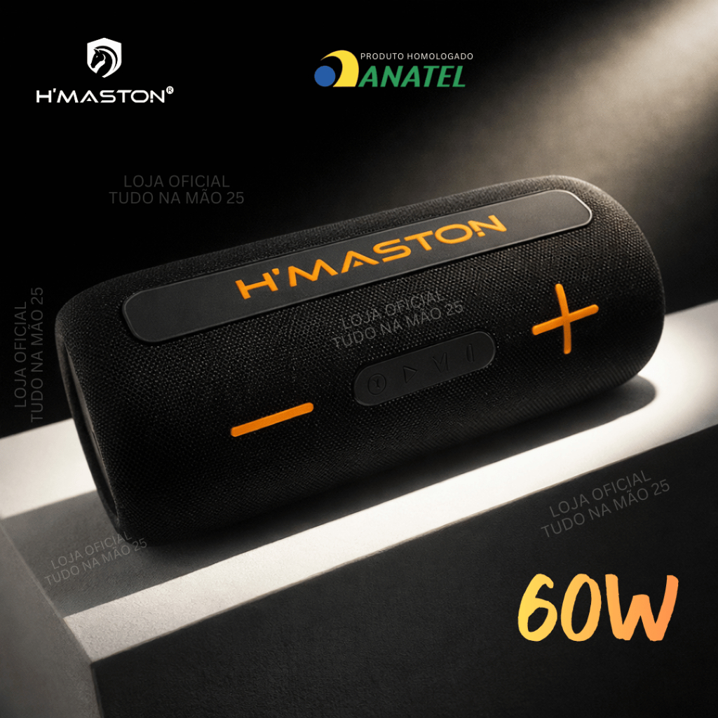 [ORIGINAL] CAIXA DE SOM 60W BOX PREMIUM GRAVE POTENTE Bluetooth Portátil TWS Prova d'Água 5000mAh