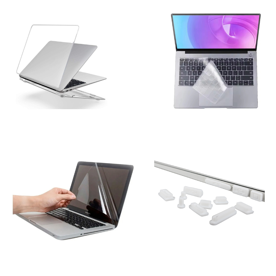 Case de Acrilico para Macbook com teclado de silicone e protetor de tela 4 EM 1