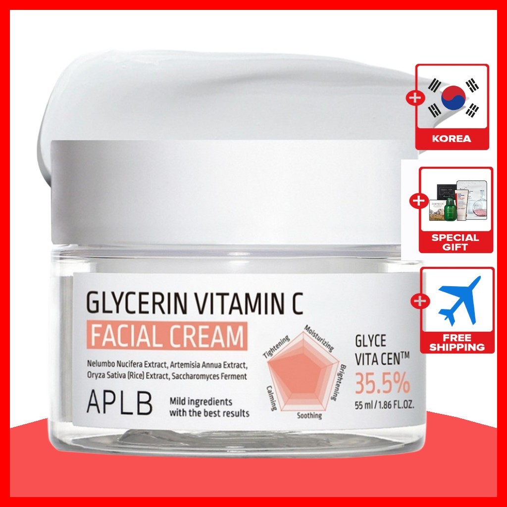 [aplb] Creme Facial Glicerina Vitamina C , 55ml , 1 Unidade/Coreano/Fórmula Iluminadora