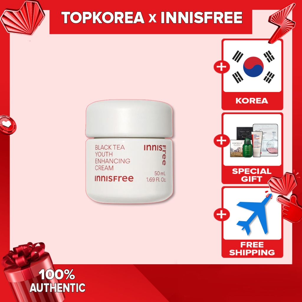 ★ INNISFREE Creme Melhorador Juvenil Chá Preto 50ml/TOPKOREA/Envio Da Coreia /