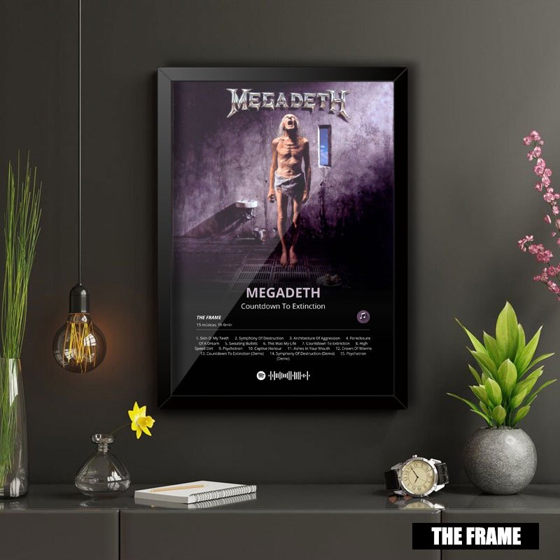 Quadro Decorativo A4/A3 Spotify Countdown To Extinction Album Megadeth