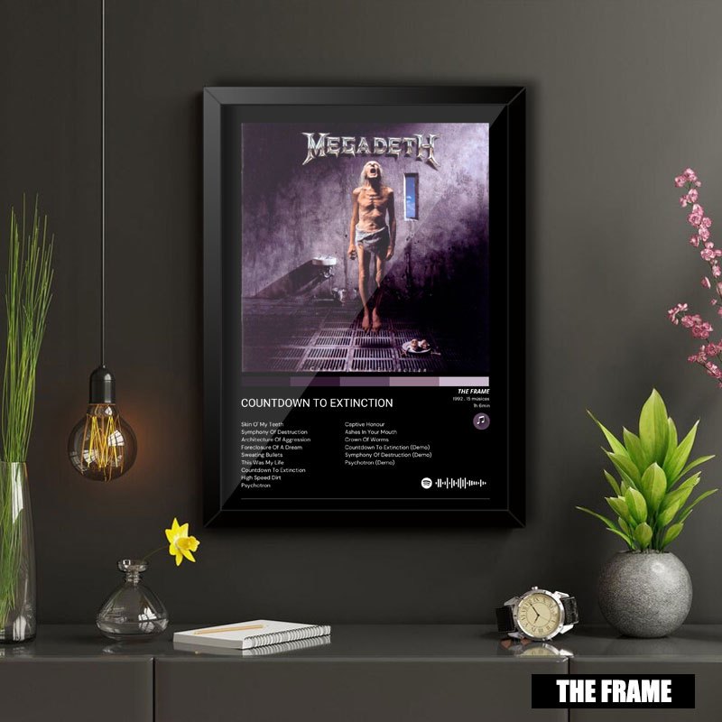 Quadro Decorativo A4/A3 Spotify Countdown To Extinction Album Megadeth