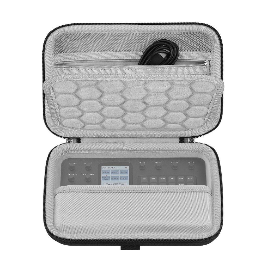 Estojo Rígido GEEKRIA Para Sintetizador FM Portátil M-VAVE-1/FM001 , Bolsa De Armazenamento Transporte De Áudio À Prova