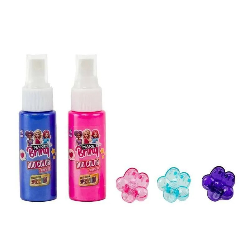 Tinta para Pinta Cabelo Infantil Hair Style Antialérgico Dual Color - Polibrinq