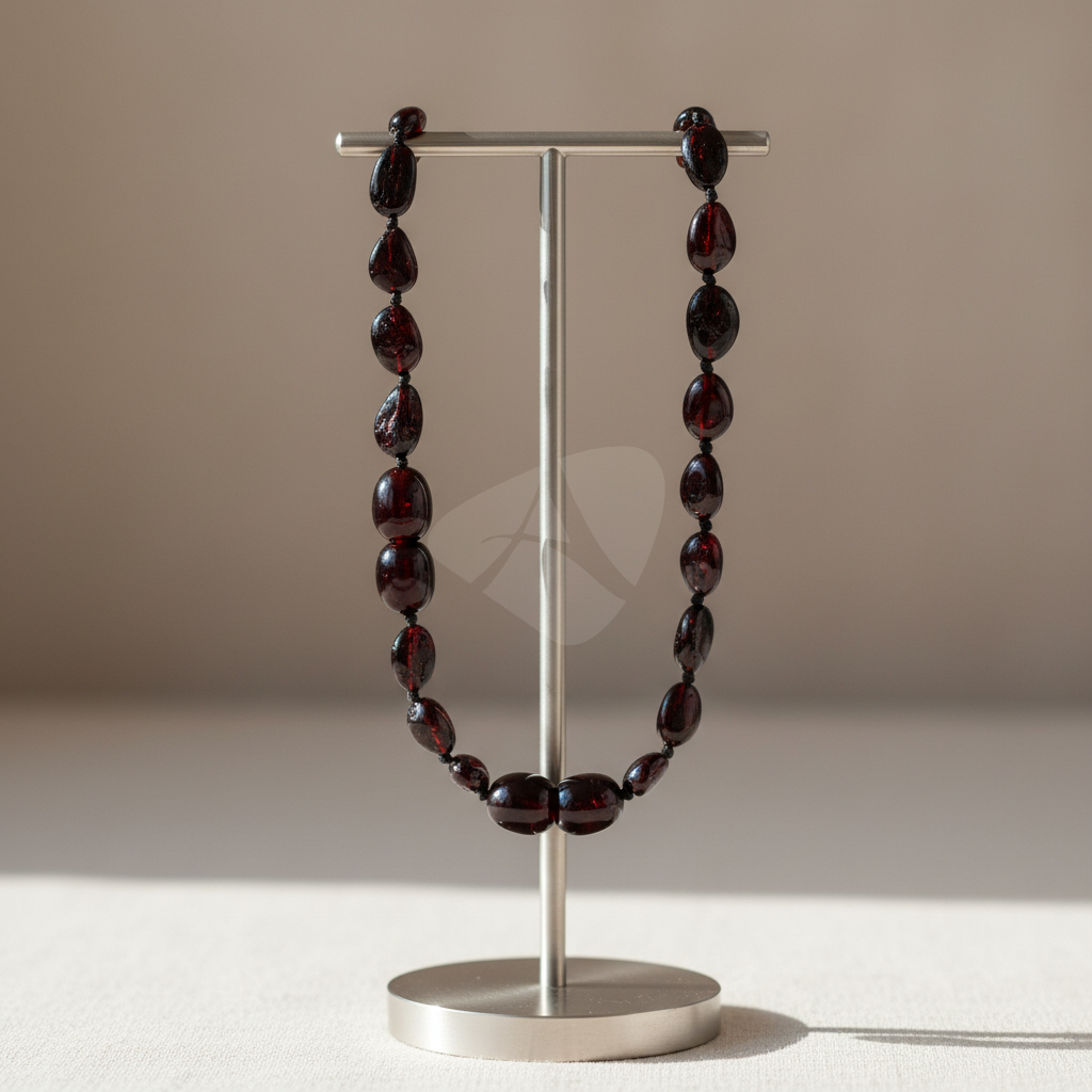 Colar de âmbar bebê olive cherry polido - 33 cm