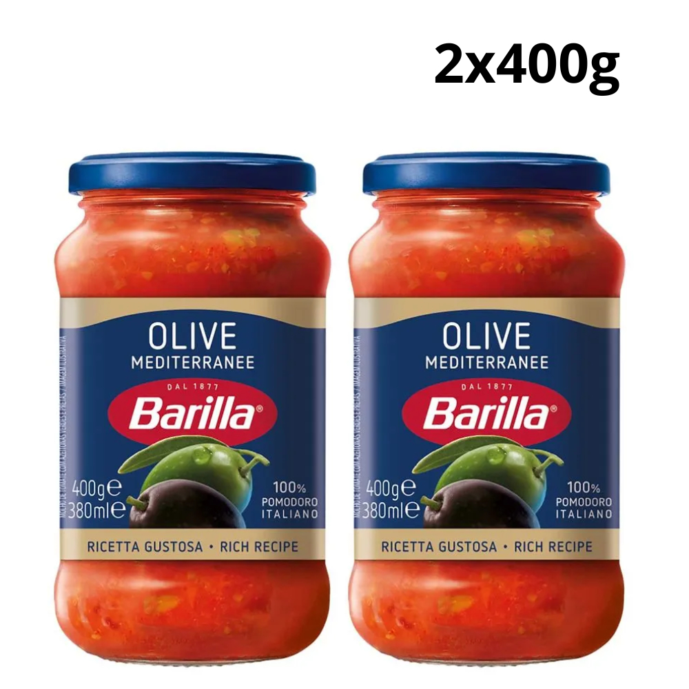 Kit 2 Molho Tomate Italiano Olive Barilla 400g – Tomates Azeitonas Selecionadas Estilo Mediterrâneo