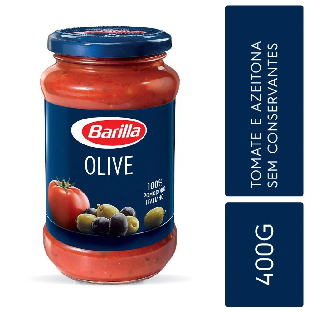 Molho De Tomate Italiano Olive Barilla 400g – Tomates E Azeitonas Selecionadas Estilo Mediterrâneo