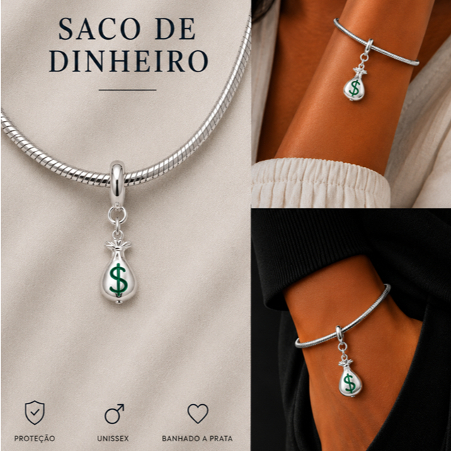 Berloque ou Pingente Saco de Dinheiro penduardo sorte