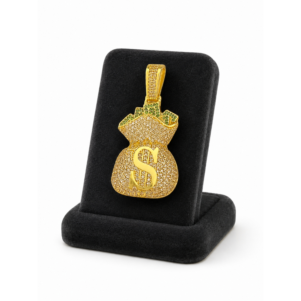 Pingente Saco de Dinheiro M - Banhado a Ouro 18k