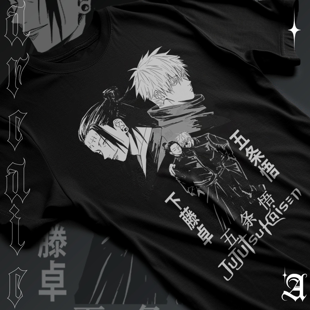 Camiseta Anime Jujutsu Kaisen Gojo Satoru e Suguru Geto Unissex 100% Algodão Estampa Friends Feiticeiros Cartoon Envio24