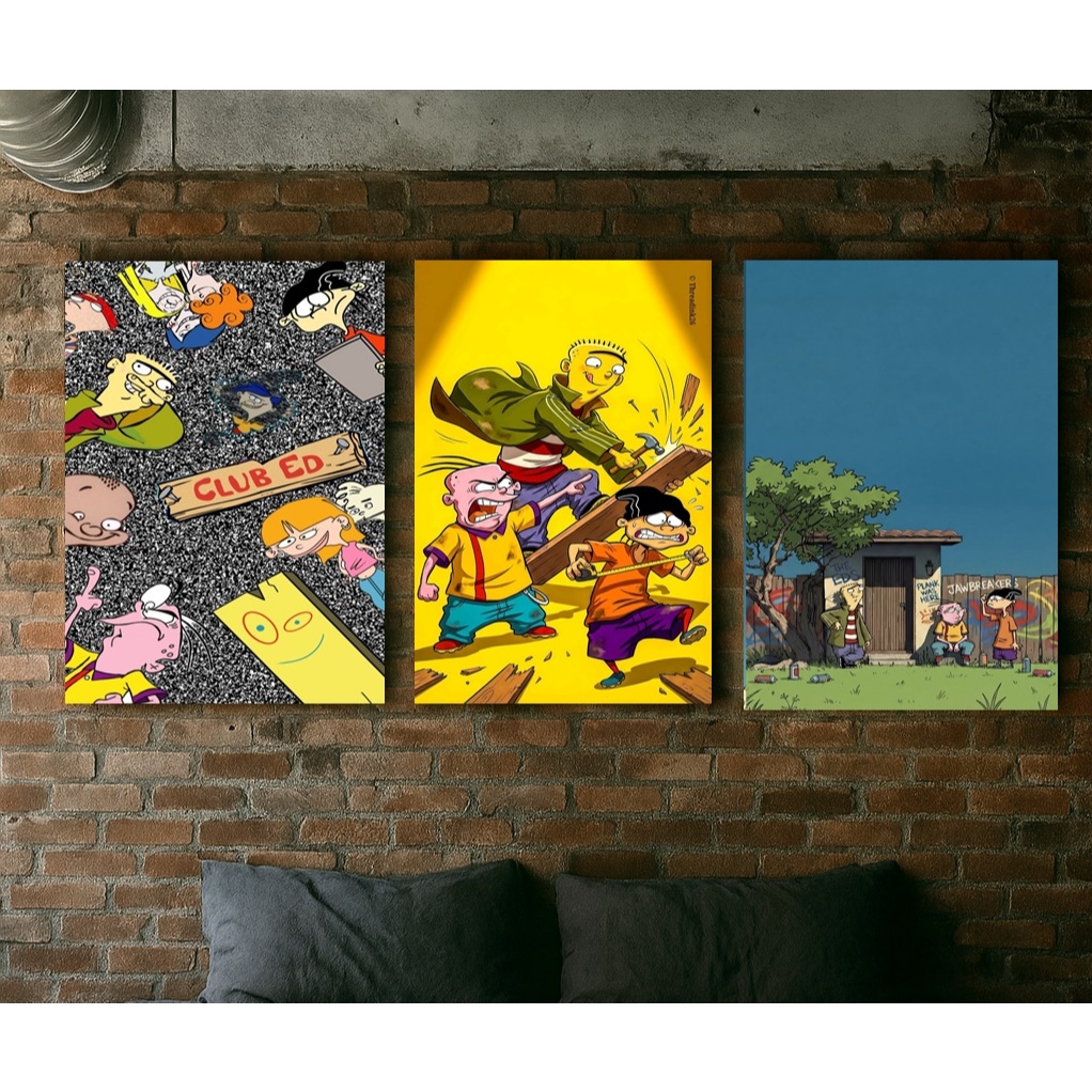 Kit 3 Quadros MDF Du Dudu e Edu 20x28 | Alta Resolução | Decor Geek/Anime/Cartoon