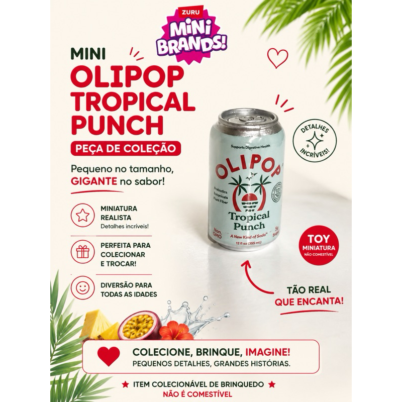 Olipop mini brands zuru toys item avulso item ultra raro mini brand mini friedge geladeira ORIGINAL!