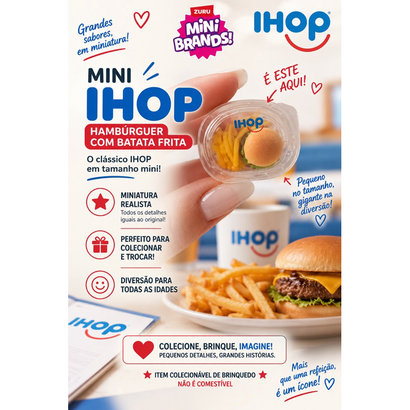 IHOP hambúrguer com batata mini brands zuru toys item avulso item ultra raro mini brand mini friedge geladeira ORIGINAL!