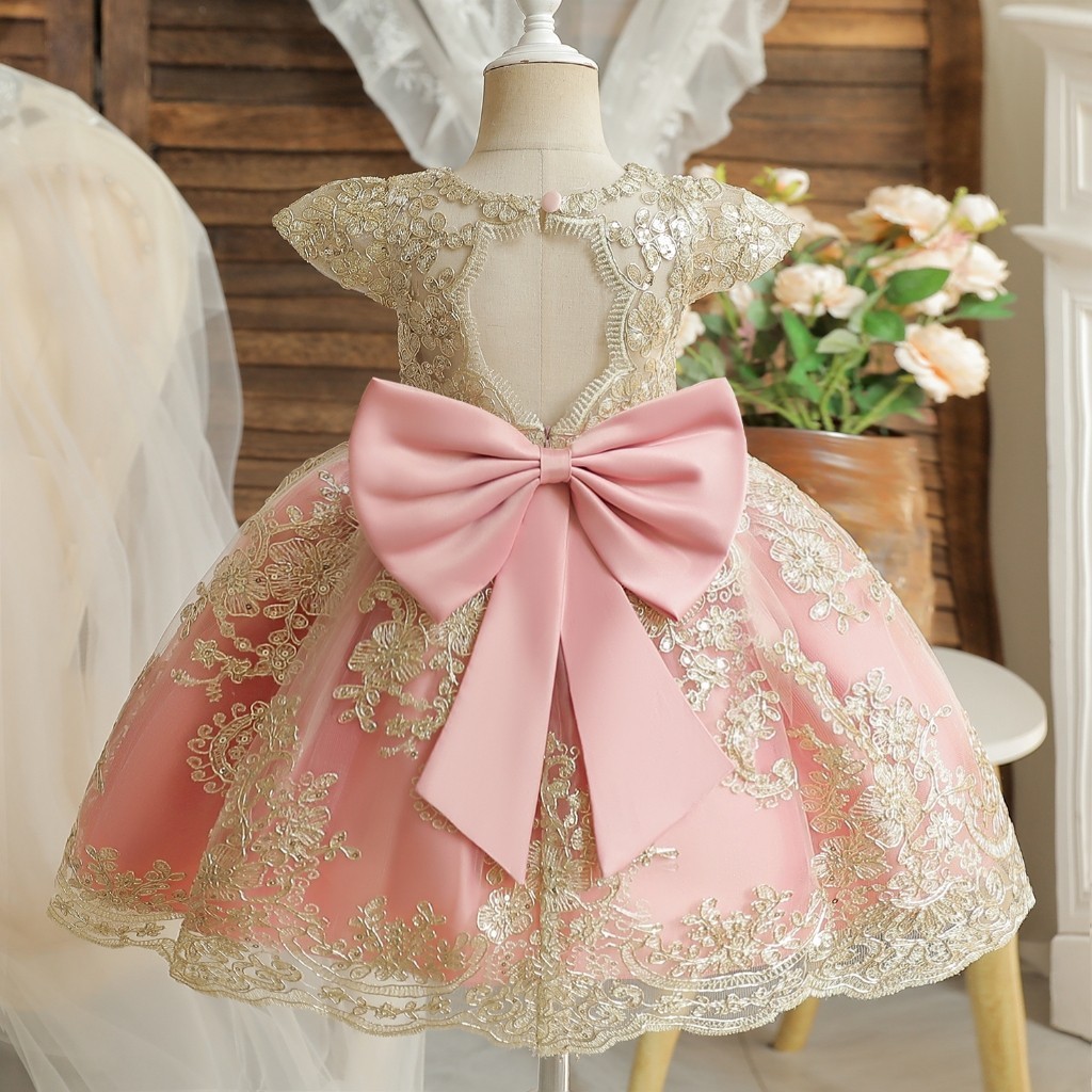 WFRV Kids Kids's Summer Birthday Party Banquet Vestido De Festa De Aniversário Para Meninas Renda Retro Natal E Ano Novo