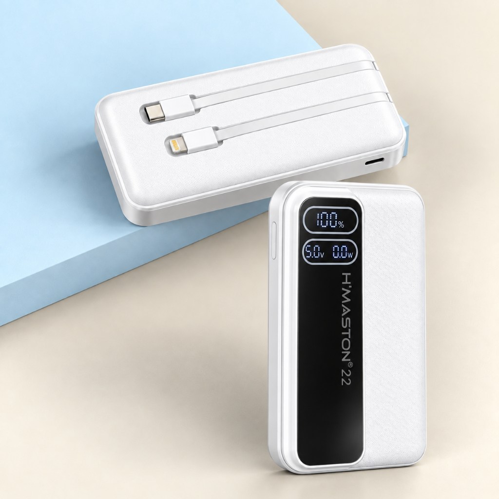 Power Bank com cabo tipo c e lighthing 10000mAh super premium turbo 22.5W Carregador Portátil Com Indicador De Bateria
