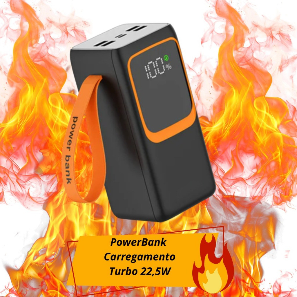 Novo Power Bank Turbo Carregador Portátil 50.000 mAh 30.000 22.5w 20.000 Super Rápido Tipo-C KVCY