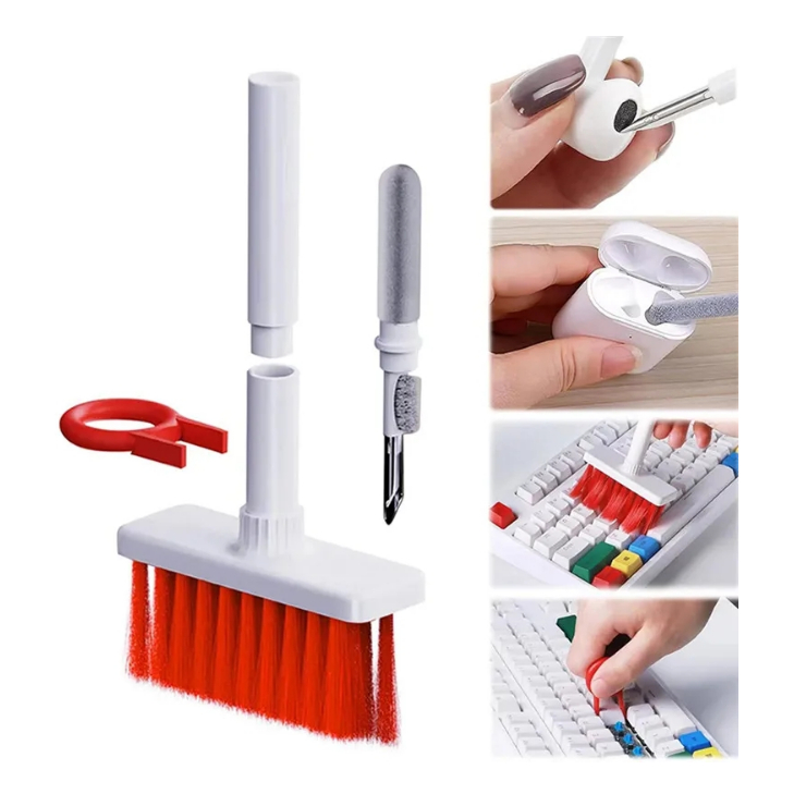 5 Em 1 Escova Para Fones De Ouvido Kit De Limpeza Earbuds Caneta Sem Fio Bluetooth / Headset / Escova Airpods / De Teclado Multi-Função