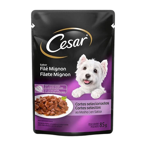 Ração Úmida para cães Cesar Adultos sabor Filé Mignon – 85g