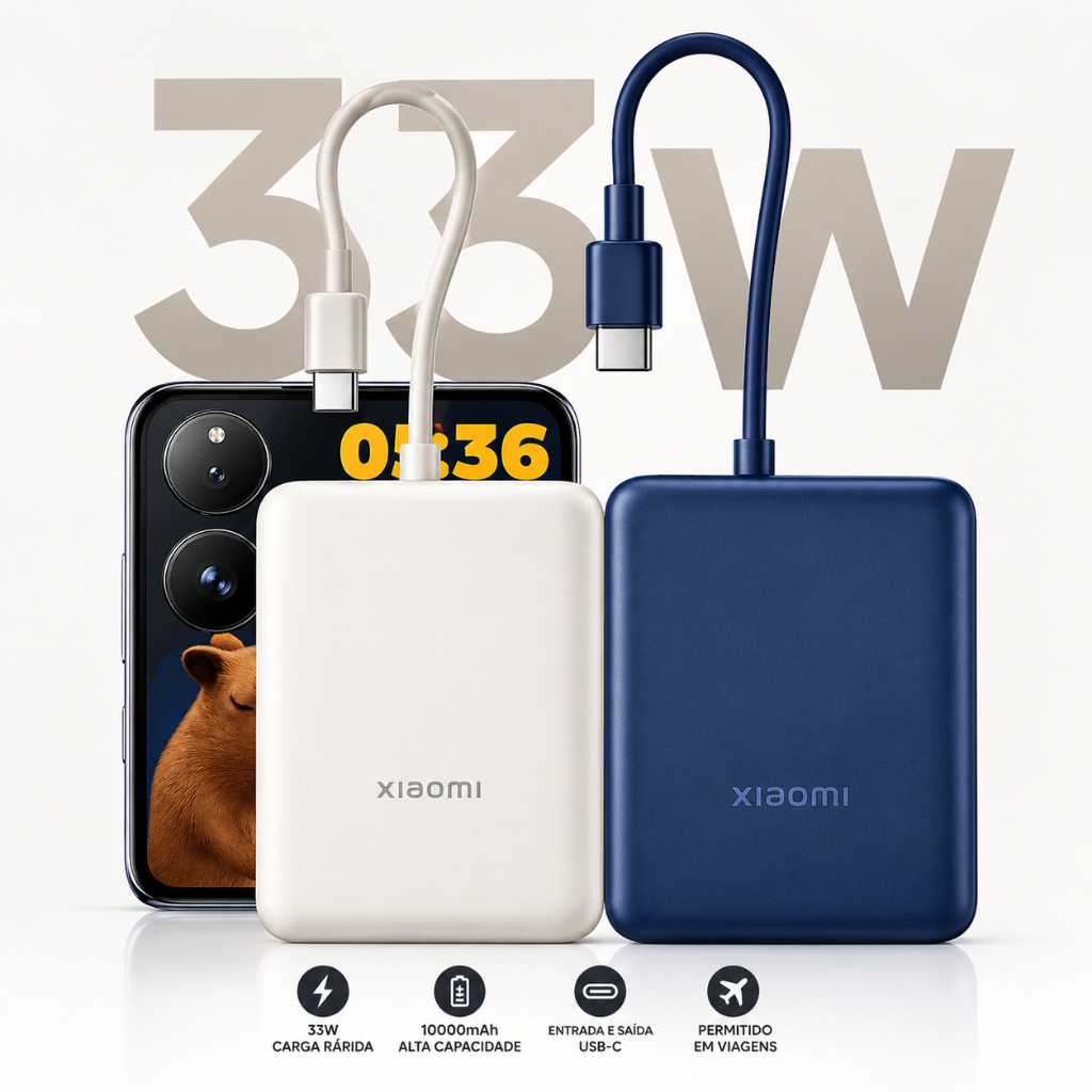 Carregador Portátil Xiaomi Power Bank Bhr9341gl 10000mah 33w