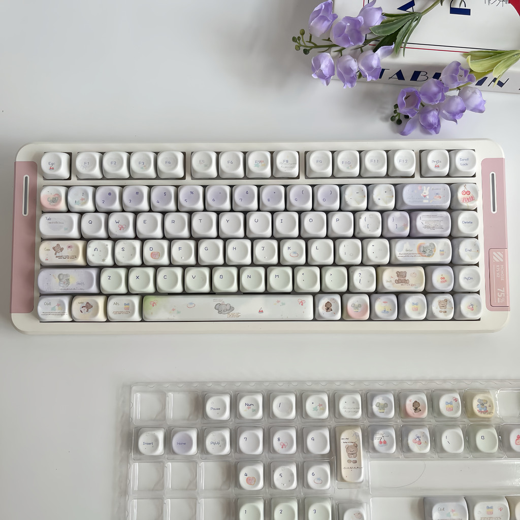 130 Teclas Sonho Parque De Diversões MOA Perfil Keycaps PBT 5 Lados Corante-Sub Bonito Pastel Keycap Conjunto Para Tecla