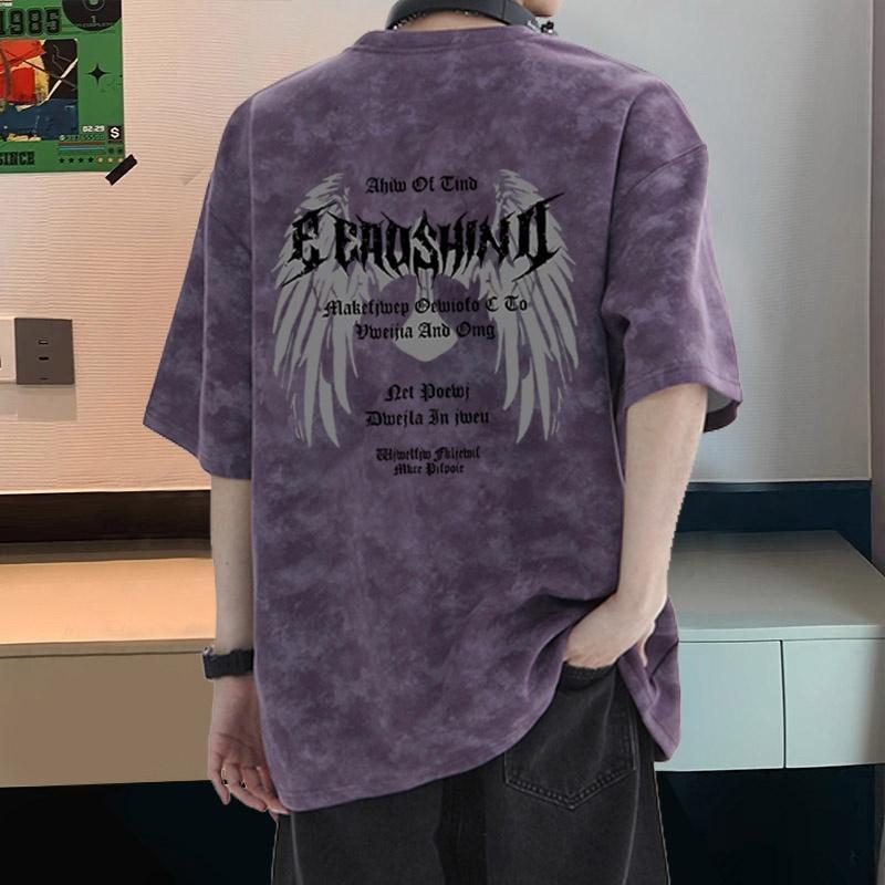 [Novidades] Audreys ~ Counter Pick-up Leak Tie-Dye Street Wear Camiseta retrô masculina Casual esportiva de manga curta