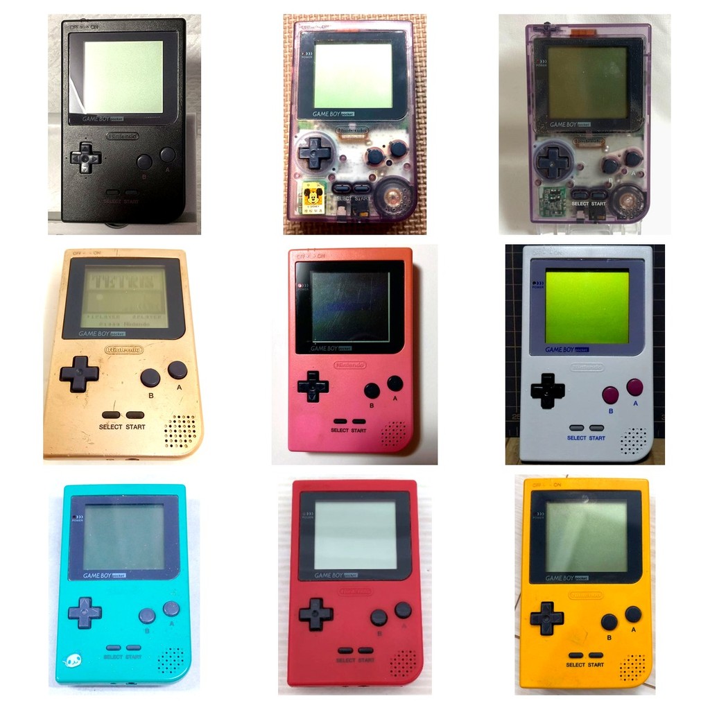 Nintendo Game Boy Pocket MGB-001 Slim Compact Handheld Console Plays GB Games Genuine Tested Clear