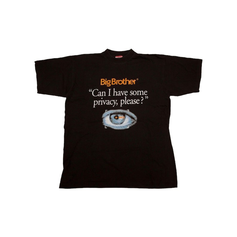 Camiseta Masculina Big Brother Primeira Temporada 2000 Privacidade Rara Estampada Preta Vintage Retrô Estilosa
