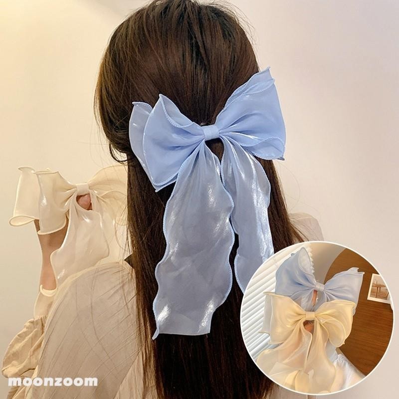1PC Fita Satin Ribbon Cor Sólida Big Bows Clipes De Mola Alfinete De Cabelo Retro Hairpin Headwear Festa De Casamento Acessórios