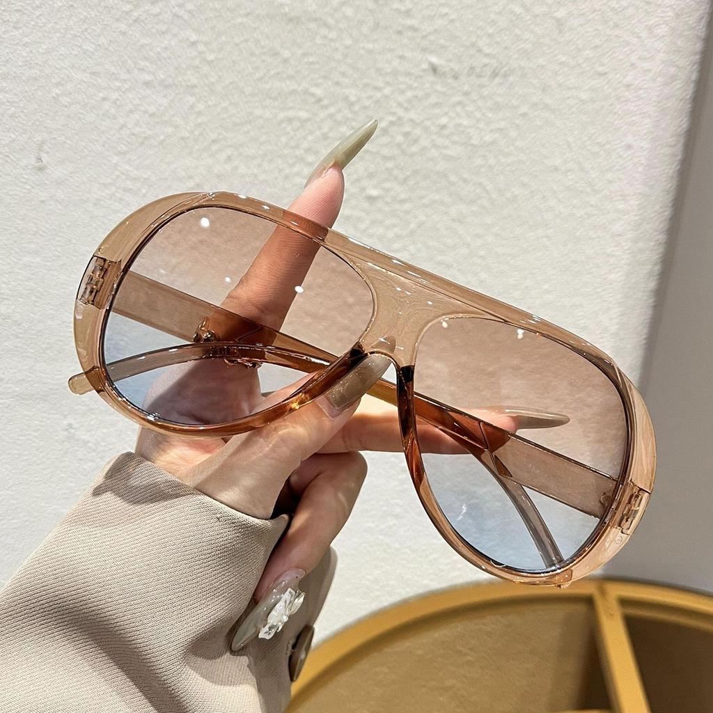 1 Par De Óculos De Sol Aviador De Tartaruga Grande UV400 Anti UV Retro Big Frame Shades Proteção De Lente Viagem Ao Ar L